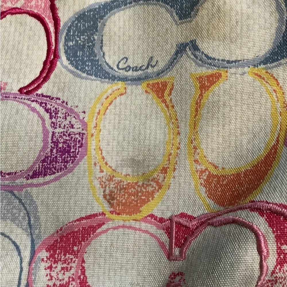 Vintage coach  poppy dream Multicolor Signature C print Tote Bag - Picture 6 of 6